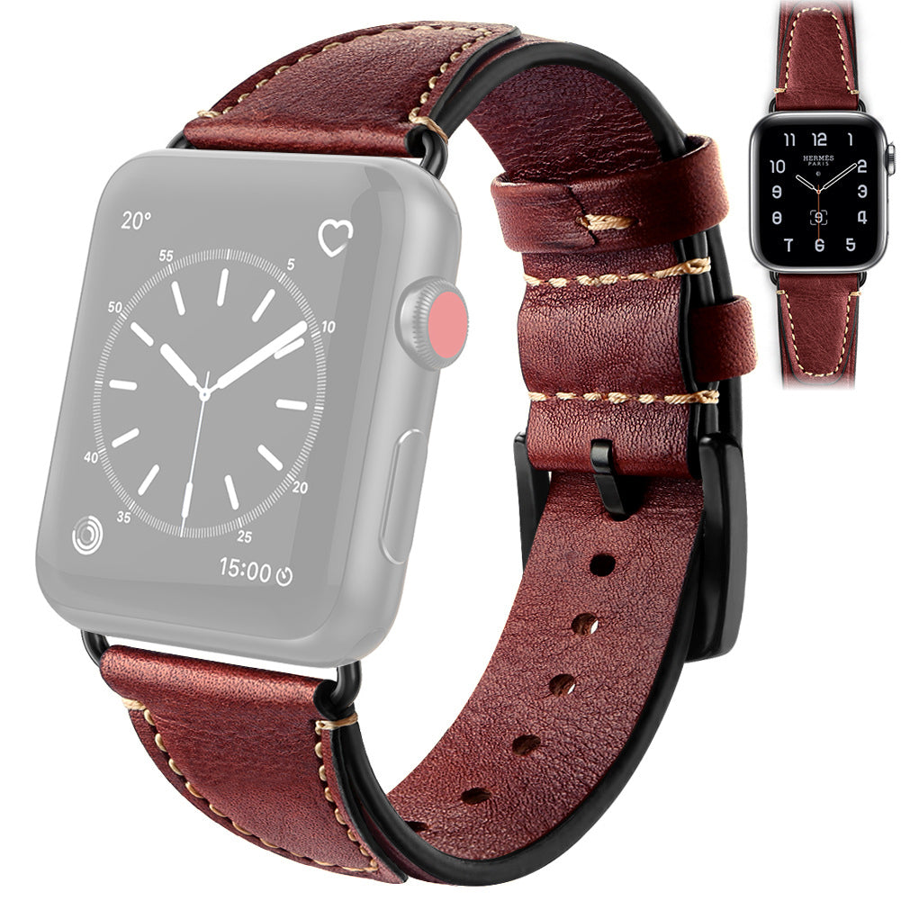 Retro Breathable Top Layer Cowhide Genuine Leather Strap Watch Band for Apple Watch Ultra 49mm Ultra 2 49mm Series 9 45mm SE (2023) 44mm Series 8 45mm 7 45mm 6 5 4 SE 44mm SE (2022) 44mm 3 2 1 42mm Retro Breathable Top Layer Cowhide Genuine Leather Strap Watch Band for Apple Watch Ultra 49mm Ultra 2 49mm Series 9 45mm SE (2023) 44mm Series 8 45mm 7 45mm 6 5 4 SE 44mm SE (2022) 44mm 3 2 1 42mm